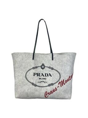 NWT PRADA Tote BAG Grey Felt 100% Authentic